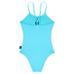 Mädchen Fitted Bedruckt - Turtles Smiley Badeanzug für Mädchen – Vilebrequin x Smiley®, Lazulii blue Rückansicht