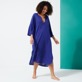 Women Others Solid - Women Linen Cover-up Solid, Purple blue front worn view