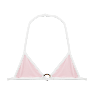 Niñas Autros Liso - Top de bikini de triángulo bicolor con estampado Jacquard Turtles Scales, Peony back Niñas Autros Liso - Top de bikini de triángulo bicolor con estampado Jacquard Turtles Scales, Peony back
