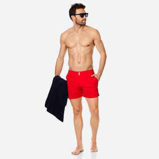 Homme CEINTURE PLATE Uni - Maillot de bain Homme Court Stretch Ceinture Plate Prince de Galles, Rouge medicis supp2 Homme CEINTURE PLATE Uni - Maillot de bain Homme Court Stretch Ceinture Plate Prince de Galles, Rouge medicis supp2