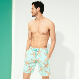 Picture of Men Others Printed - Men Swimwear Long Sand Starlettes, Lagoon front worn view Picture of Men Others Printed - Men Swimwear Long Sand Starlettes, Lagoon front worn view
