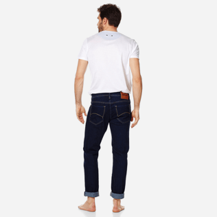 Men Others Solid - Men 5-Pocket Jeans Regular Fit, Dark denim w1 backworn Men Others Solid - Men 5-Pocket Jeans Regular Fit, Dark denim w1 backworn