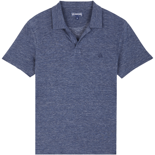Homme AUTRES Uni - Polo en Jersey de Lin Homme Uni, Bleu chine fonce front Homme AUTRES Uni - Polo en Jersey de Lin Homme Uni, Bleu chine fonce front