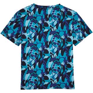 T-Shirts Bedruckt - Camouflage Turtles-Rundhals-T-Shirt, Aquamarin blau back T-Shirts Bedruckt - Camouflage Turtles-Rundhals-T-Shirt, Aquamarin blau back