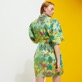 Women Others Printed - Women Linen Shirt Dress Jungle Rousseau, Ginger back worn view