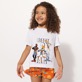 Boys Others Printed - Kids Cotton T-Shirt Ready 2 Jam, Chalk front worn view