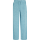 男款 Others 纯色 - Unisex Linen Jersey Pants Solid, Heather azure 正面图