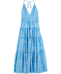 Donna Altri Stampato - Vestito donna in cotone Mandala, Laguna vista frontale