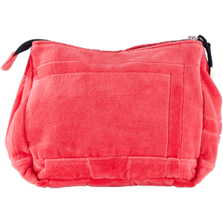 Others Solid - Zipped beach pouch in terry cloth solid jacquard, Hibiscus back Others Solid - Zipped beach pouch in terry cloth solid jacquard, Hibiscus back