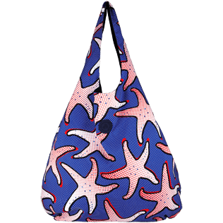 Bags Printed - Oversize Lightweight Foldable Bag Starfish Art, Neptune blue frontworn Bags Printed - Oversize Lightweight Foldable Bag Starfish Art, Neptune blue frontworn