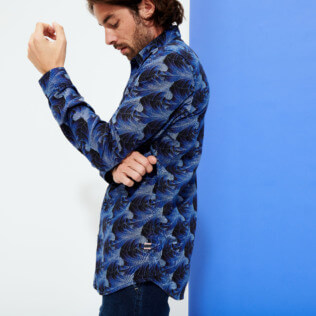 Homme AUTRES Imprimé - Chemise Chambray homme imprimé Waves, Bleu marine supp2 Homme AUTRES Imprimé - Chemise Chambray homme imprimé Waves, Bleu marine supp2