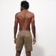 Men Others Solid - Unisex Linen Bermuda Shorts Solid, Pepper heather back worn view