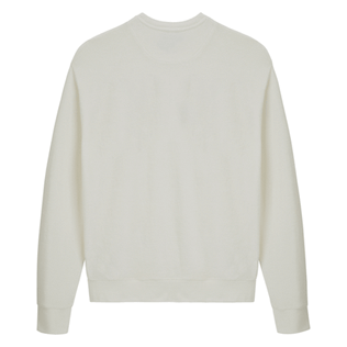 Men Others Solid - Unisex Terry Jacquard Crew Neck Sweater, Chalk back view