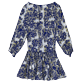 Women Mini Dress Hidden Fishes - Vilebrequin x Poupette St Barth Purple blue back view