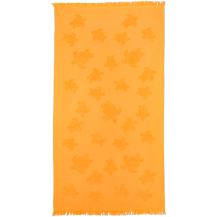 Others Solid - Beach Towel Fouta Jacquard Tortues, Mango front Others Solid - Beach Towel Fouta Jacquard Tortues, Mango front