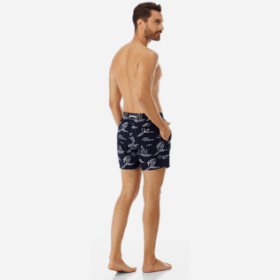 Men Embroidered Embroidered - Men Embroidered swimtrunks St Tropez - Limited Edition, Navy backworn Men Embroidered Embroidered - Men Embroidered swimtrunks St Tropez - Limited Edition, Navy backworn