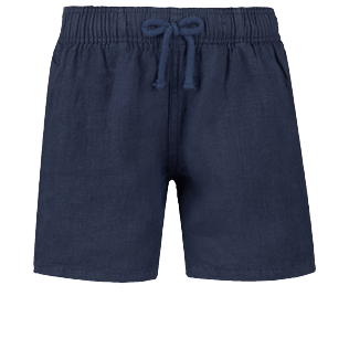 Boys Others Solid - Linen Boys Shorts Bermuda Solid, Navy front Boys Others Solid - Linen Boys Shorts Bermuda Solid, Navy front