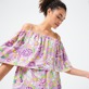 Women Others Printed - Women Off the Shoulder Short Dress Rainbow Flowers, Cyclamen details view 1