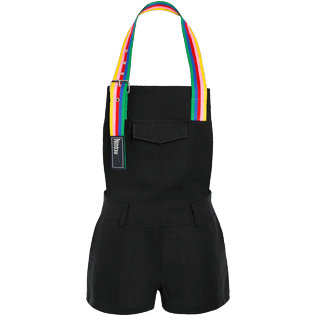Damen Andere Uni - Schwarzer, kurzer Rainbow Jumpsuit für Damen – Vilebrequin x JCC+ – Limitierte Serie, Schwarz Vorderansicht