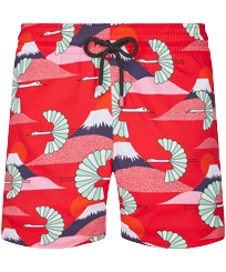 Men Stretch Swim Trunks Japan Birds Peppers front view