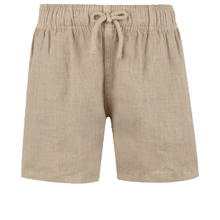 Niños Autros Liso - Bermudas en lino de color liso para niño, Safari front Niños Autros Liso - Bermudas en lino de color liso para niño, Safari front