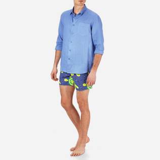 Homme AUTRES Uni - Chemise en Lin Homme Unie, Lavande frontworn Homme AUTRES Uni - Chemise en Lin Homme Unie, Lavande frontworn