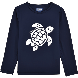 049 Liso - Camiseta de manga larga con estampado Turtles y acabado de protección UV, Azul marino front 049 Liso - Camiseta de manga larga con estampado Turtles y acabado de protección UV, Azul marino front