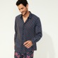 Men Others Printed - Unisex Cotton Voile Summer Shirt Micro Ronde Des Tortues, Navy details view 5