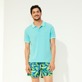 Herren Andere Uni - Solid Polohemd aus Baumwollpikee für Herren, Aquamarin blau Vorderseite getragene Ansicht Herren Andere Uni - Solid Polohemd aus Baumwollpikee für Herren, Aquamarin blau Vorderseite getragene Ansicht