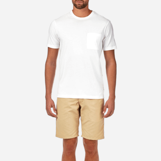 Hombre Autros Liso - Camiseta en punto de algodón Pima liso para hombre, Blanco supp1 Hombre Autros Liso - Camiseta en punto de algodón Pima liso para hombre, Blanco supp1