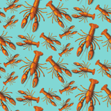 男款 Others 印制 - 男士 Lobster 弹力游泳短裤, Lagoon 打印