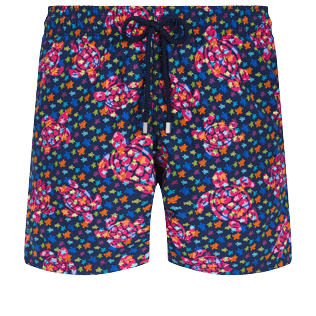 Imagen de Hombre Clásico Estampado - Bañador con estampado Micro Macro Ronde Des Tortues para hombre, Azul marino vista frontal Imagen de Hombre Clásico Estampado - Bañador con estampado Micro Macro Ronde Des Tortues para hombre, Azul marino vista frontal