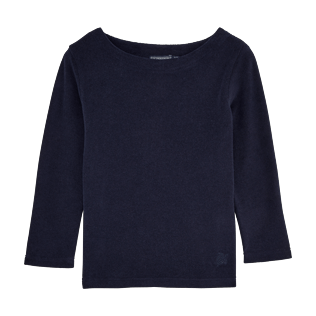 Chicas T-Shirt Liso - Top de estilo marinero en tejido terry liso, Azul marino front Chicas T-Shirt Liso - Top de estilo marinero en tejido terry liso, Azul marino front