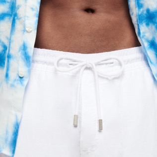 Homme AUTRES Uni - Pantalon en Lin homme uni, Blanc supp1 Homme AUTRES Uni - Pantalon en Lin homme uni, Blanc supp1