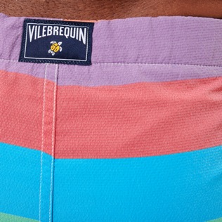 Herren Fitted Grafisch - 1974 Multicolore Stripes Vintage-Badeshorts für Herren, Multicolor Details Ansicht 3