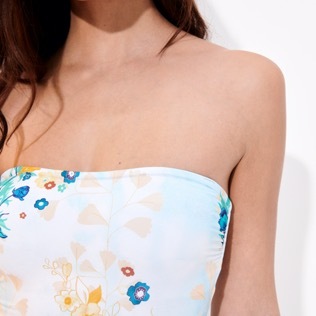 Damen Fitted Bedruckt - Belle Des Champs Badeanzug für Damen, Soft blue Details Ansicht 3