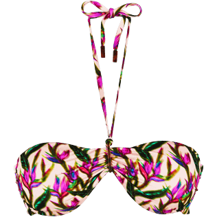 Mujer Bandeau Estampado - Top de bikini bandeau con estampado Mini Paradise 3D para mujer, Nude front Mujer Bandeau Estampado - Top de bikini bandeau con estampado Mini Paradise 3D para mujer, Nude front
