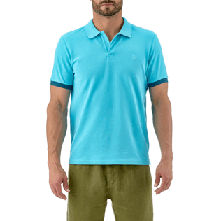 Uomo Polo Unita - Polo in piquet di cotone, Azzurro supp1 Uomo Polo Unita - Polo in piquet di cotone, Azzurro supp1