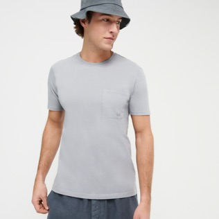 Hombre Autros Liso - Camiseta de algodón orgánico con tinte natural para hombre, Mineral detalles vista 3