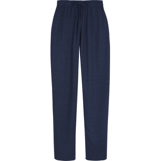 Men Others Solid - Unisex Linen Jersey Pants Solid, Navy front view