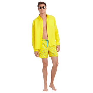 Hombre Autros Liso - Camisa de lino lisa para hombre, Buttercup yellow supp2 Hombre Autros Liso - Camisa de lino lisa para hombre, Buttercup yellow supp2