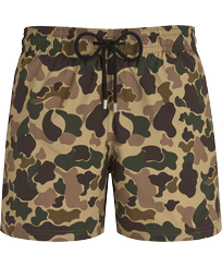 Men Stretch Swim Trunks Large Camo - Vilebrequin x Palm Angels Army front view