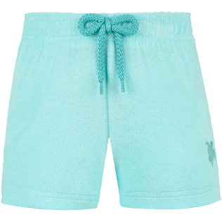 Niñas Autros Liso - Pantalón corto en tejido terry liso para niña, Laguna front Niñas Autros Liso - Pantalón corto en tejido terry liso para niña, Laguna front