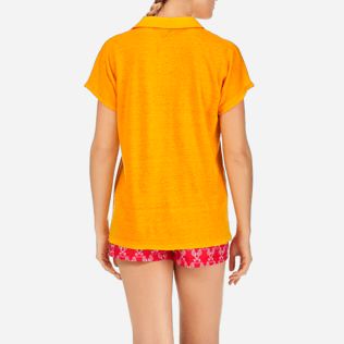 Donna Polo Unita - Polo in jersey di lino a tinta unita, Curcuma supp2 Donna Polo Unita - Polo in jersey di lino a tinta unita, Curcuma supp2