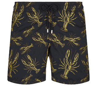 Men Embroidered Embroidered - Men Embroidered Swim Shorts Lobsters - Limited Edition, Black front view