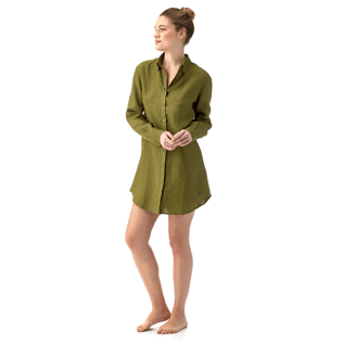 Donna Altri Unita - Camicia lunga in lino, Cachi supp1 Donna Altri Unita - Camicia lunga in lino, Cachi supp1