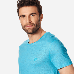 Hombre Autros Liso - Camiseta de lino de color liso para hombre, Horizonte supp1 Hombre Autros Liso - Camiseta de lino de color liso para hombre, Horizonte supp1