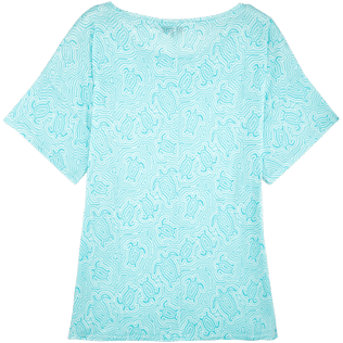 Mujer T-Shirt Estampado - Camiseta extragrande en tencel con estampado Hypnotic Turtles para mujer, Laguna back Mujer T-Shirt Estampado - Camiseta extragrande en tencel con estampado Hypnotic Turtles para mujer, Laguna back