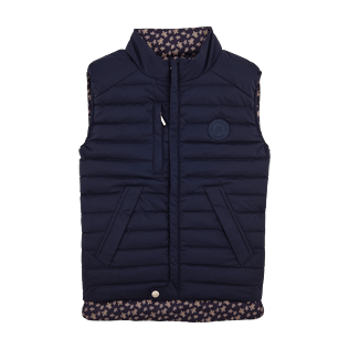 Vests AND Jackets Printed - Sleeveless Doudoune Micro ronde des tortues, Navy front Vests AND Jackets Printed - Sleeveless Doudoune Micro ronde des tortues, Navy front