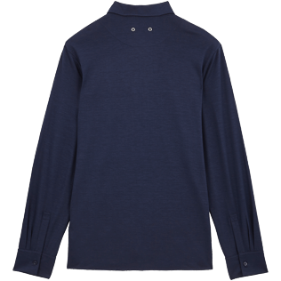 Men Others Solid - Jersey Tencel Men Shirt Solid, Navy back view